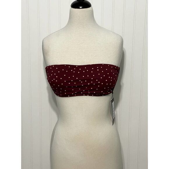 Vix Paula Hermanny Lola Polka‎ Dot Basic Bandeau D Cup Strapless Bikini Swim Top - Picture 2 of 16